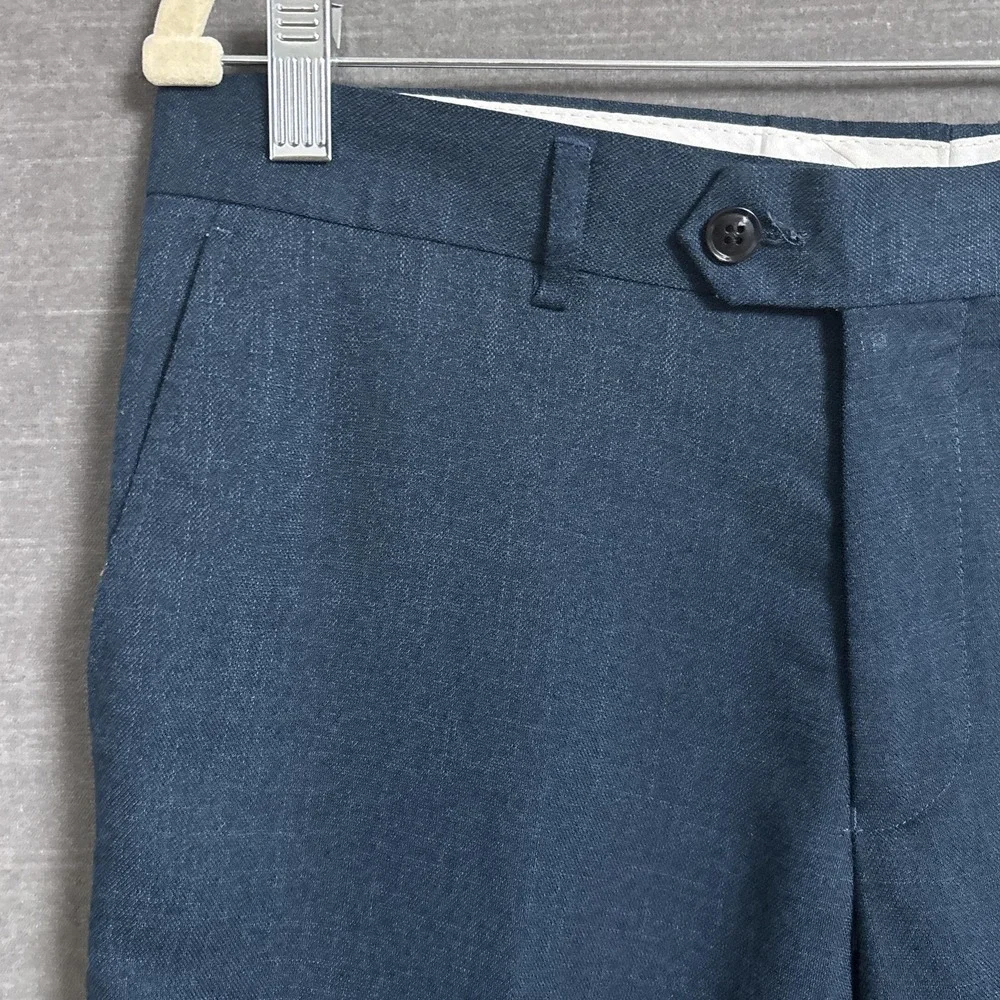 Tazzio Suit 38S 32W Skinny Fit Slim Blue Classic Bespoke Blaser Pants
